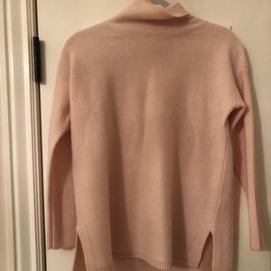 pink cashmere turtleneck sweater